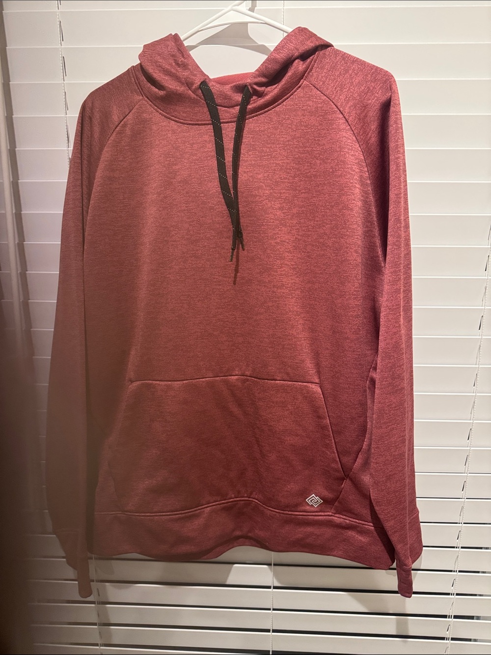 ZELOS Men's Heathered Maroon Hooded Pullover